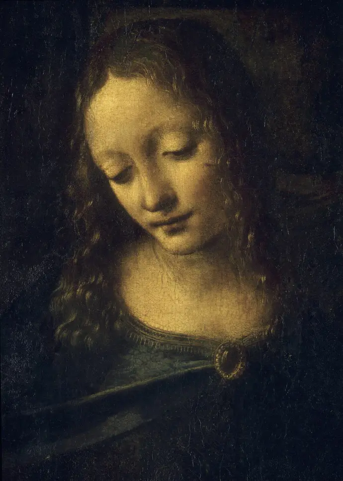 Détail de La Vierge aux Rochers, Léonard de Vinci, Louvre Détail de La Vierge aux Rochers, Léonard de Vinci, Louvre